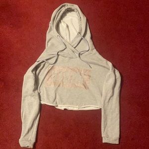Rue 21 gray half top hooded sweatshirt